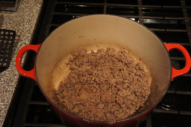Browned meat, drained
