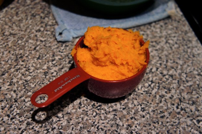 Mashed sweet potato